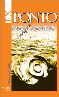 Nr. 3(8) Anul III EX PONTO TEXT/IMAGINE/METATEXT Nr