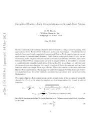 Simplified Hartree-Fock Computations on Second-Row Atoms