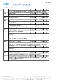 Sydney Program Guide