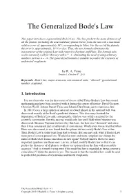 The Generalized Bode's Law