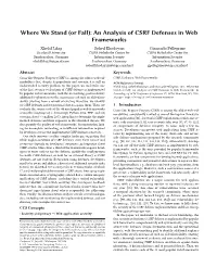 An Analysis of CSRF Defenses in Web Frameworks