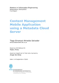 Content Management Mobile Application Using a Metadata Cloud