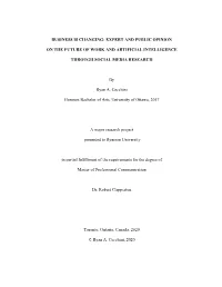 Expert and Public Opinion on the Future of Work and Artificial