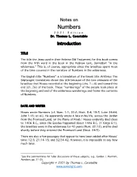 Notes on Numbers 202 1 Edition Dr