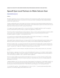Spacex Eyes Local Partners to Make Satcom Gear