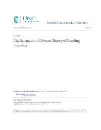 The Separation-Of-Powers Theory of Standing, 95 N.C