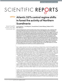 Atlantic Ssts Control Regime Shifts in Forest Fire Activity of Northern