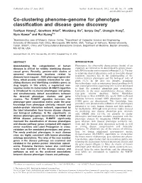 Co-Clustering Phenome–Genome for Phenotype Classification And