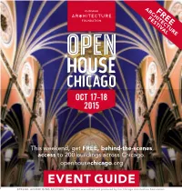 EVENT GUIDE SPECIAL ADVERTISING SECTION: This Section Was Edited and Produced by the Chicago Architecture Foundation
