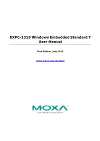 EXPC-1319 / Windows 7 Embedded Standard Software Manual