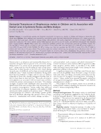 Horizontal Transmission of Streptococcus Mutans in Children and Its Association with Dental Caries: a Systematic Review and Meta