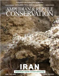 IRAN Amphibian-Reptile-Conservation.Org ISSN: 1083-446X Eissn: 1525-9153 Editor