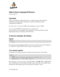 Object Query Language Reference Version: Itop 1.0