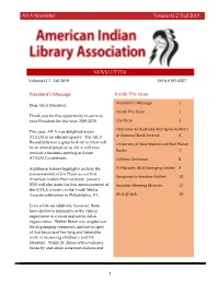 President's Message NEWSLETTER Inside This Issue