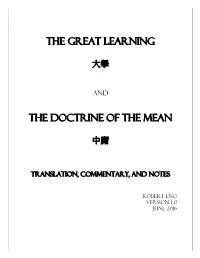 The Great Learning the Doctrine of the Mean