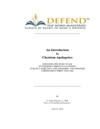 An Introduction to Christian Apologetics
