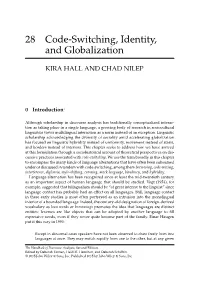 Code-Switching, Identity, and Globalization