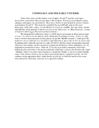 Cosmology and the Early Universe