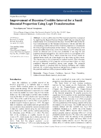 Improvement of Bayesian Credible Interval for a Small Binomial Proportion Using Logit Transformation