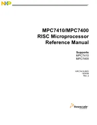 MPC7410/MPC7400 RISC Microprocessor Reference Manual