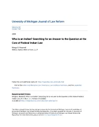 Who Is an Indian? Searching for an Answer to the Question at the Core of Federal Indian Law