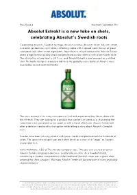 Absolut Extrakt Is a New Take on Shots, Celebrating Absolut’S Swedish Roots