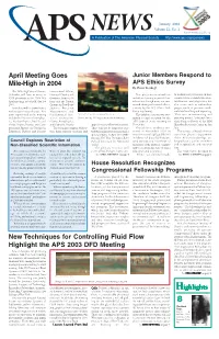 April Meeting Goes Mile-High in 2004 Highlights New Techniques For