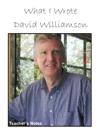 DAVID WILLIAMSON Study Guide