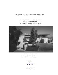 Historic Structure Report
