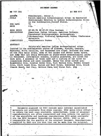 Native American Archaeological Sites: an Annotated Bibliography Relating to Indian Archaeological Sites in the Sontheastern United States