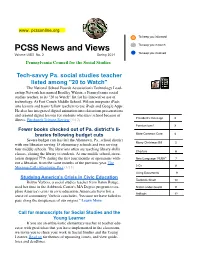 PCSS News and Views to Keep You in Touch to Keep You Involved Volume LVIII No