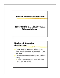 Review of Computer Architecture