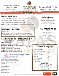 Tapas New Post Quarantine Menu