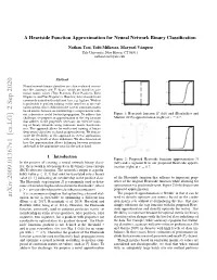 A Heaviside Function Approximation for Neural Network Binary Classiﬁcation