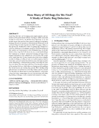 A Study of Static Bug Detectors