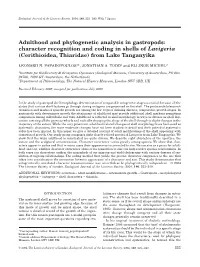Adulthood and Phylogenetic Analysis in Gastropods: Character Recognition and Coding in Shells of Lavigeria (Cerithioidea, Thiaridae) from Lake Tanganyika