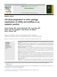 Cell Block Preparation in Urine Cytology: Examination of Utility and Workﬂow in an Academic Practice