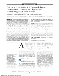 Folic Acid, Pyridoxine, and Cyanocobalamin Combination