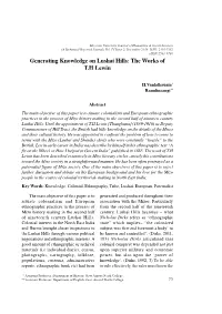 Generating Knowledge on Lushai Hills: the Works of T.H Lewin