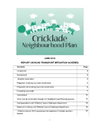June 2015 Report on Road Transport Mitigation
