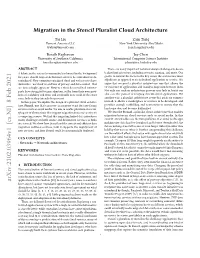 Migration in the Stencil Pluralist Cloud Architecture
