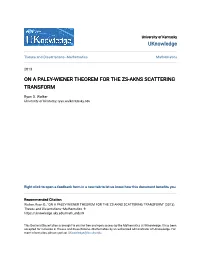 On a Paley-Wiener Theorem for the Zs-Akns Scattering Transform