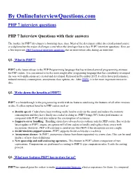 PHP 7 Interview Questions
