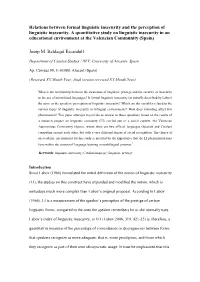 Relations Between Formal Linguistic Insecurity and the Perception of Linguistic Insecurity