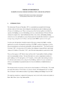 Terms of Reference European Bank for Reconstruction and Development