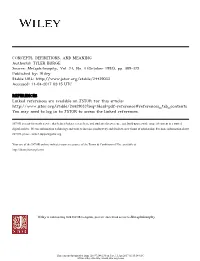 CONCEPTS, DEFINITIONS, and MEANING Author(S): TYLER BURGE Source: Metaphilosophy, Vol