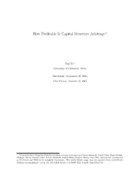 How Profitable Is Capital Structure Arbitrage?