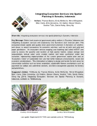 Integrating Ecosystem Services Into Spatial Planning in Sumatra, Indonesia