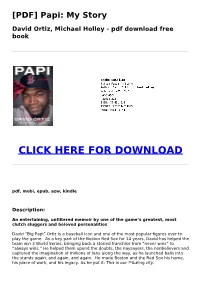 PDF Papi: My Story David Ortiz, Michael Holley
