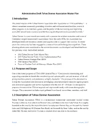 1 Introduction 1.1 Purpose and Scope 1.2 Description of Tahoe Donner Association